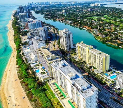 Image of Fort Lauderdale beach and condos taken from the air